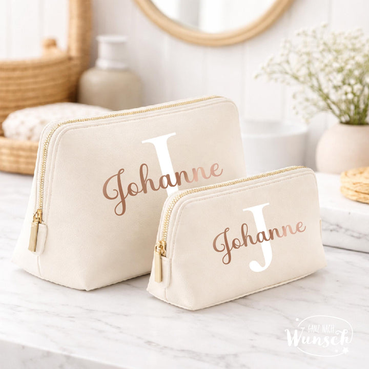 Kosmetiktasche mit Initiale – personalisiert mit Namen