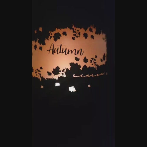 Windlicht | Herbst| Gravur | Kristallglas | Deko | Vase | Geschenk zum Geburtstag | Autumn