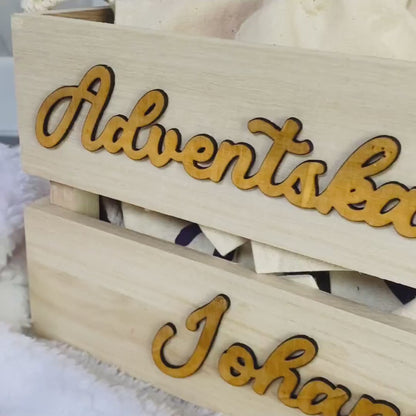 Weihnachten - Adventskalender - Gravierte Holzkiste