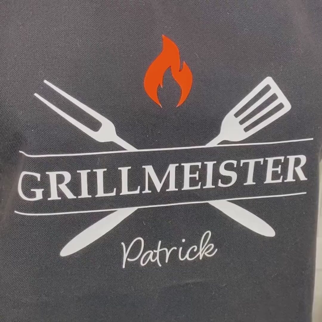 Personalisierte Schürze | Kochschürze | Geschenk zum Geburtstag | Vatertag | Geschenk für Papa, Opa, Patenonkel | Grillmeister Schürze |