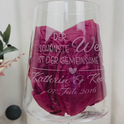 Weingläser mit Gravur | Personalisiertes Weinglas | Hochzeitsgeschenk | Geschenkidee Hochzeit | Rotweingläser mit Spruch | Weißweingläser