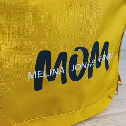 Rucksack personalisiert Damen | Schule | Kindergarten | Rolltop | Outdoor | Geschenk Mama, Oma, Tante | Städtetrip | Bedruckte Tasche