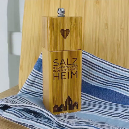Salzmühle Salzliebe | Einzugsgeschenk | Geschenk zum Einzug | erste Wohnung | Brot und Salz | Eigenheim | Richtfest