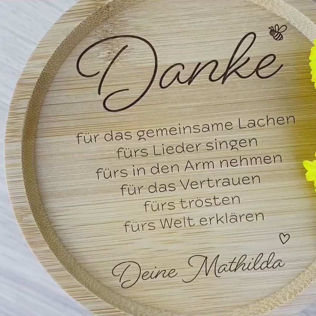 Geschenk zum Abschied Kita | Vorratsdose Metall | weiß | Keksdose | Erzieher Geschenk | Kekse | Bambusdeckel | Kindergarten abschied