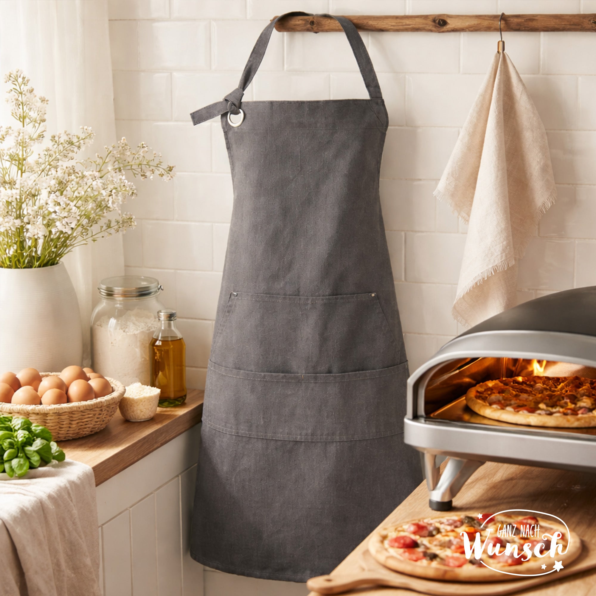 Personalisierte Schürze Pizzabäcker | Kochschürze | Geschenk zum Geburtstag | Geschenk für Mann, Papa, Opa, Patenonkel | Pizza