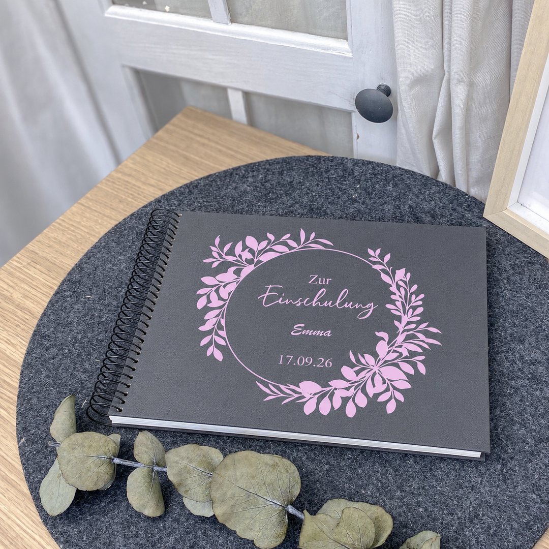 Spiralalbum zur Einschulung personalisiert mit Namen – Geschenk Schulkind