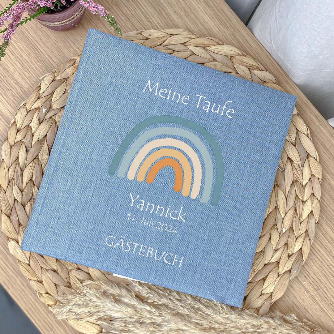 Taufalbum mit Leinen-Einband – personalisiert